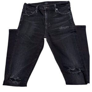Citizens of Humanity Rocket High Rise Skinny Denim Black Distressed size 27